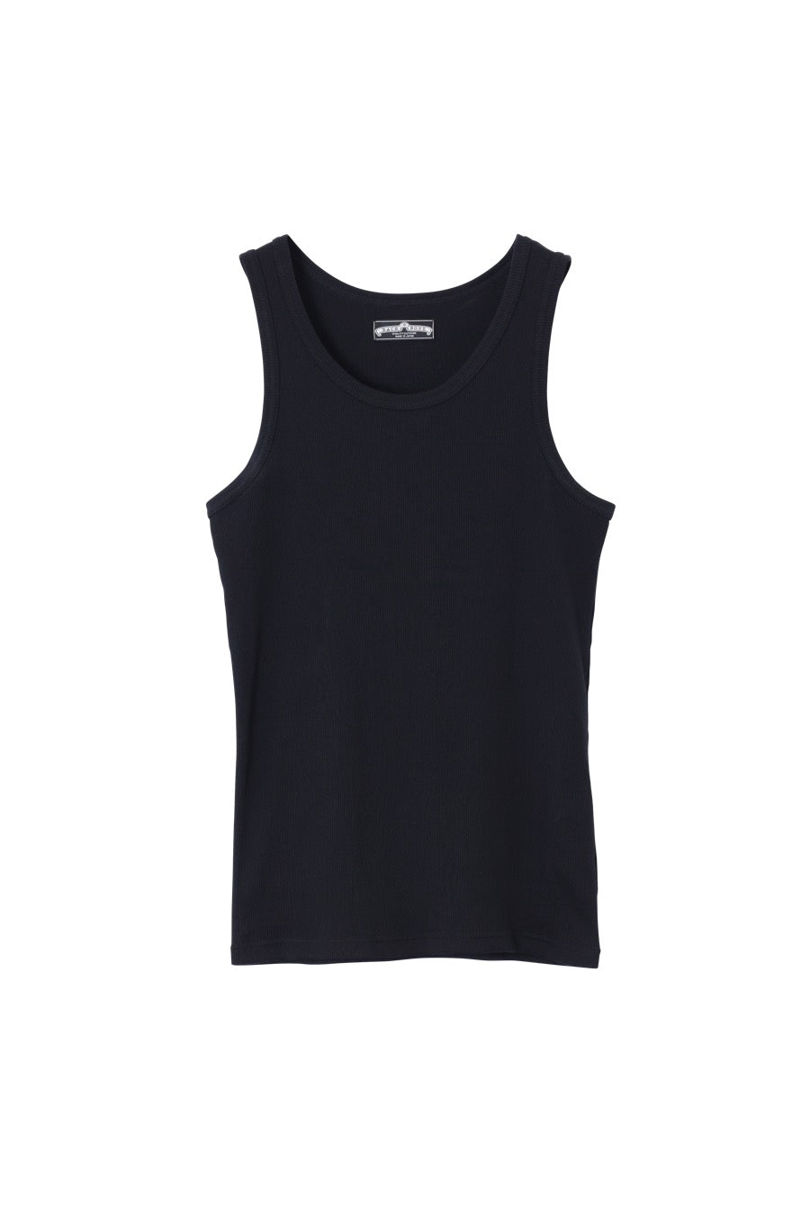 GIZA COTTON FRAISE STITCH TANK TOP BLACK