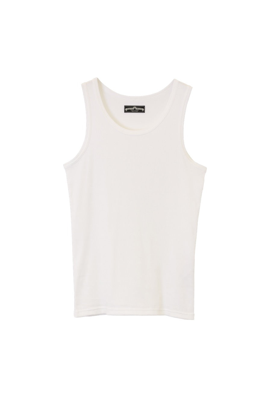 GIZA COTTON FRAISE STITCH TANK TOP WHITE