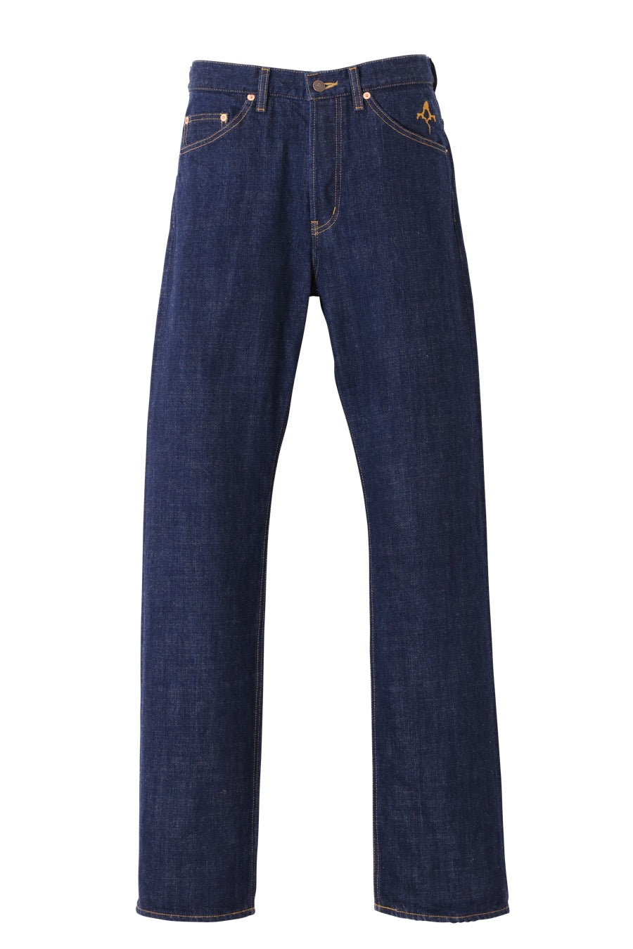INDIGO DENIM STRAIGHT PANTS