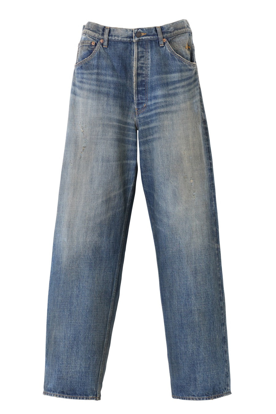 FADED INDIGO WIDE DENIM PANTS
