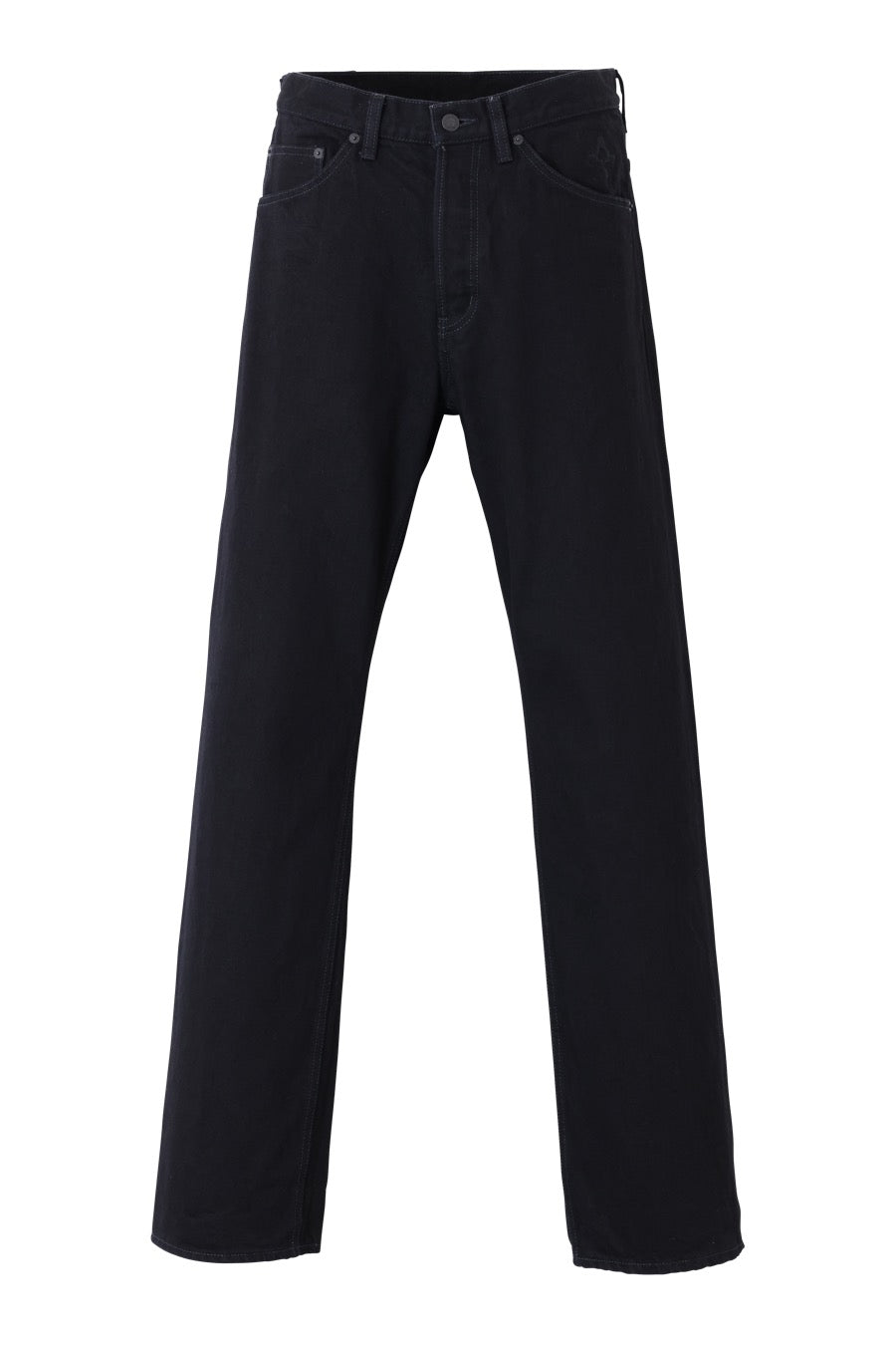 BLACK DENIM STRAIGHT PANTS