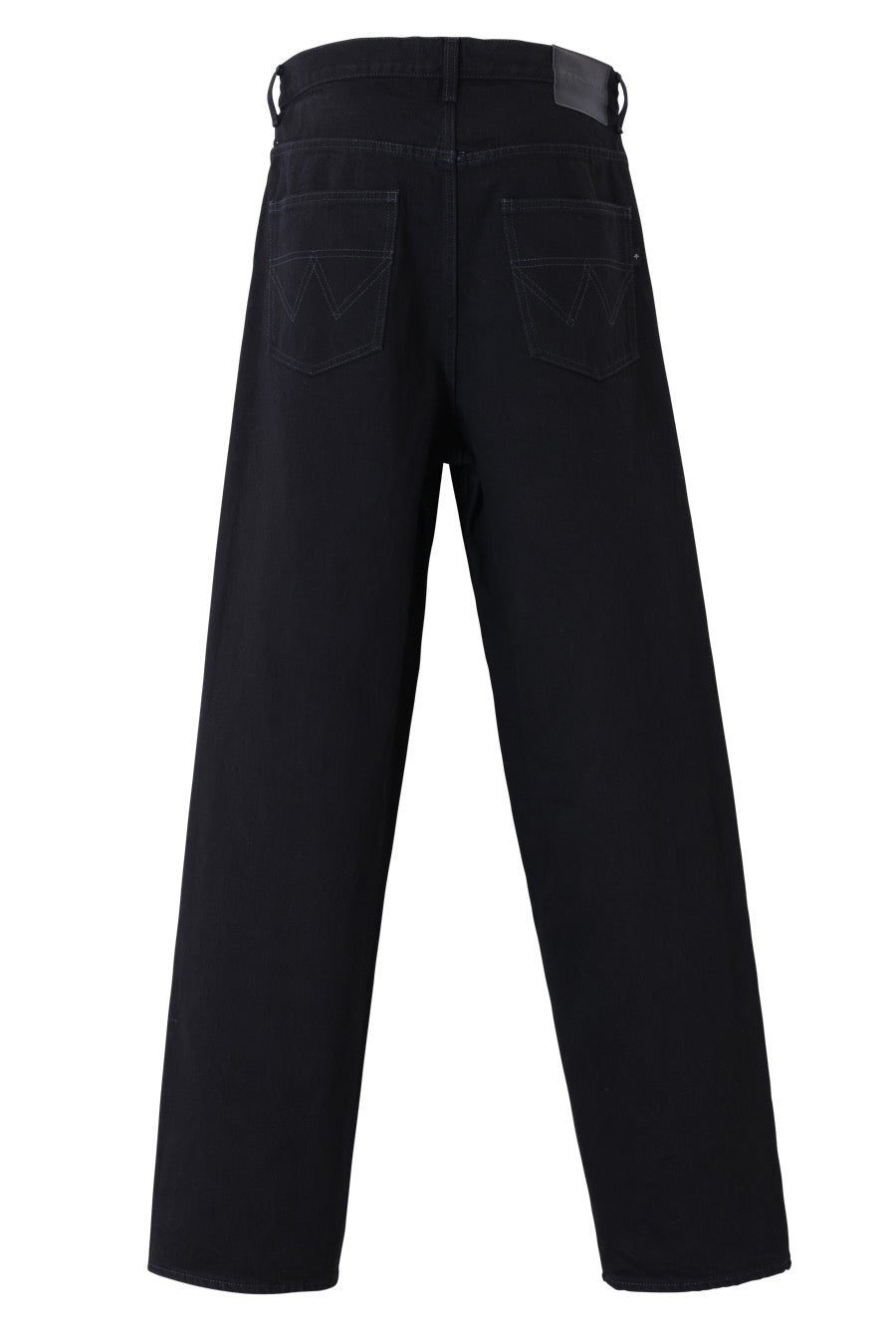 BLACK DENIM WIDE PANTS