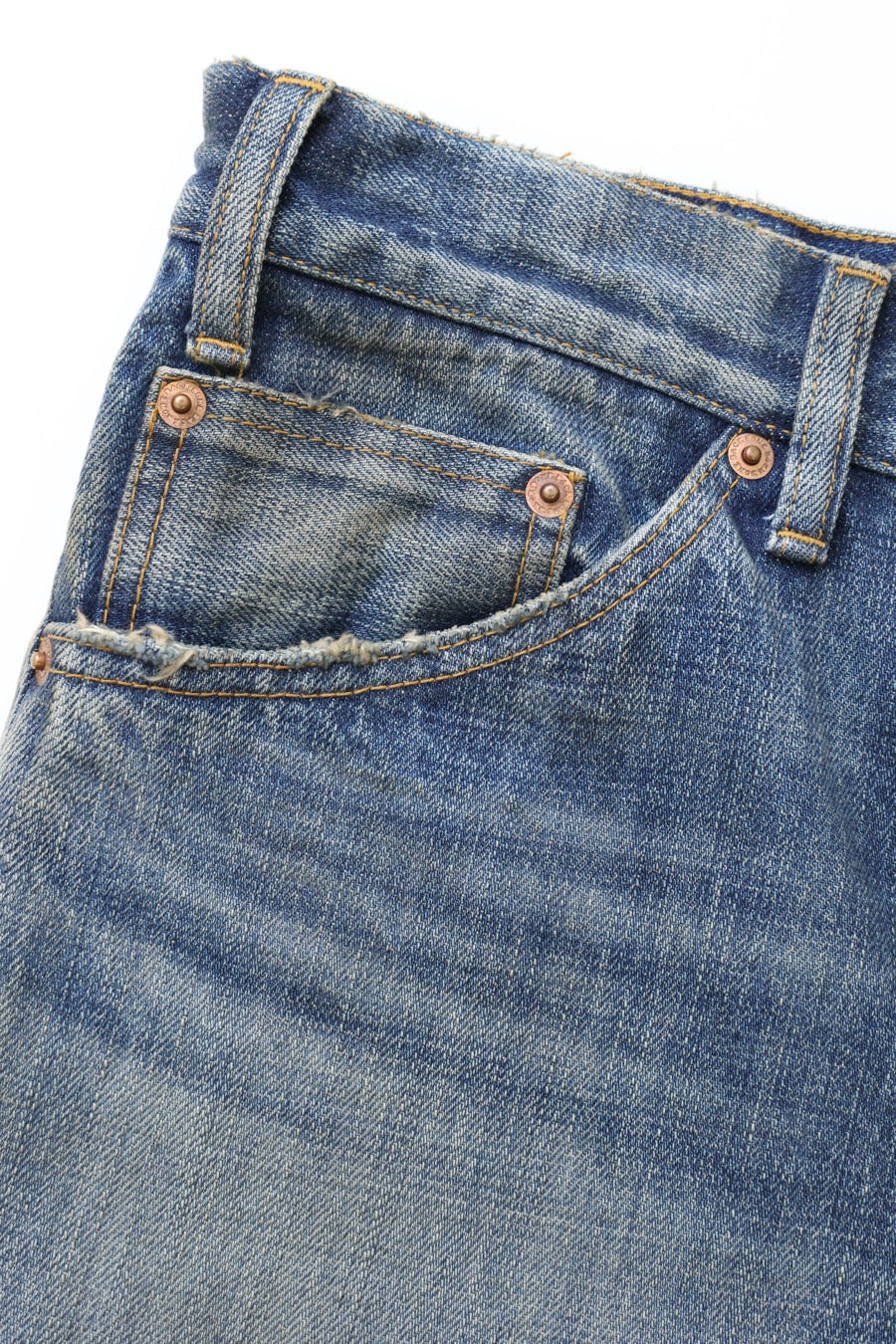 FADED INDIGO DENIM FLAIRE PANTS