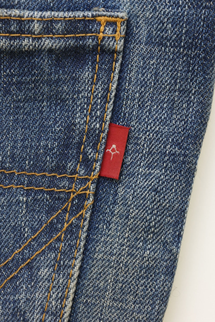FADED INDIGO DENIM FLAIRE PANTS