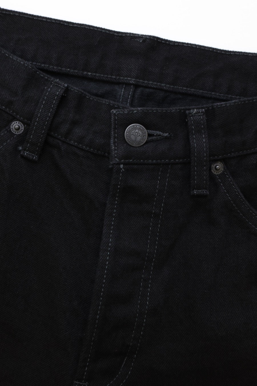 BLACK DENIM STRAIGHT PANTS