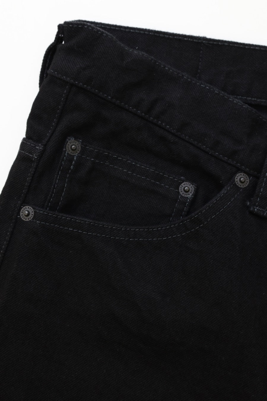BLACK DENIM STRAIGHT PANTS