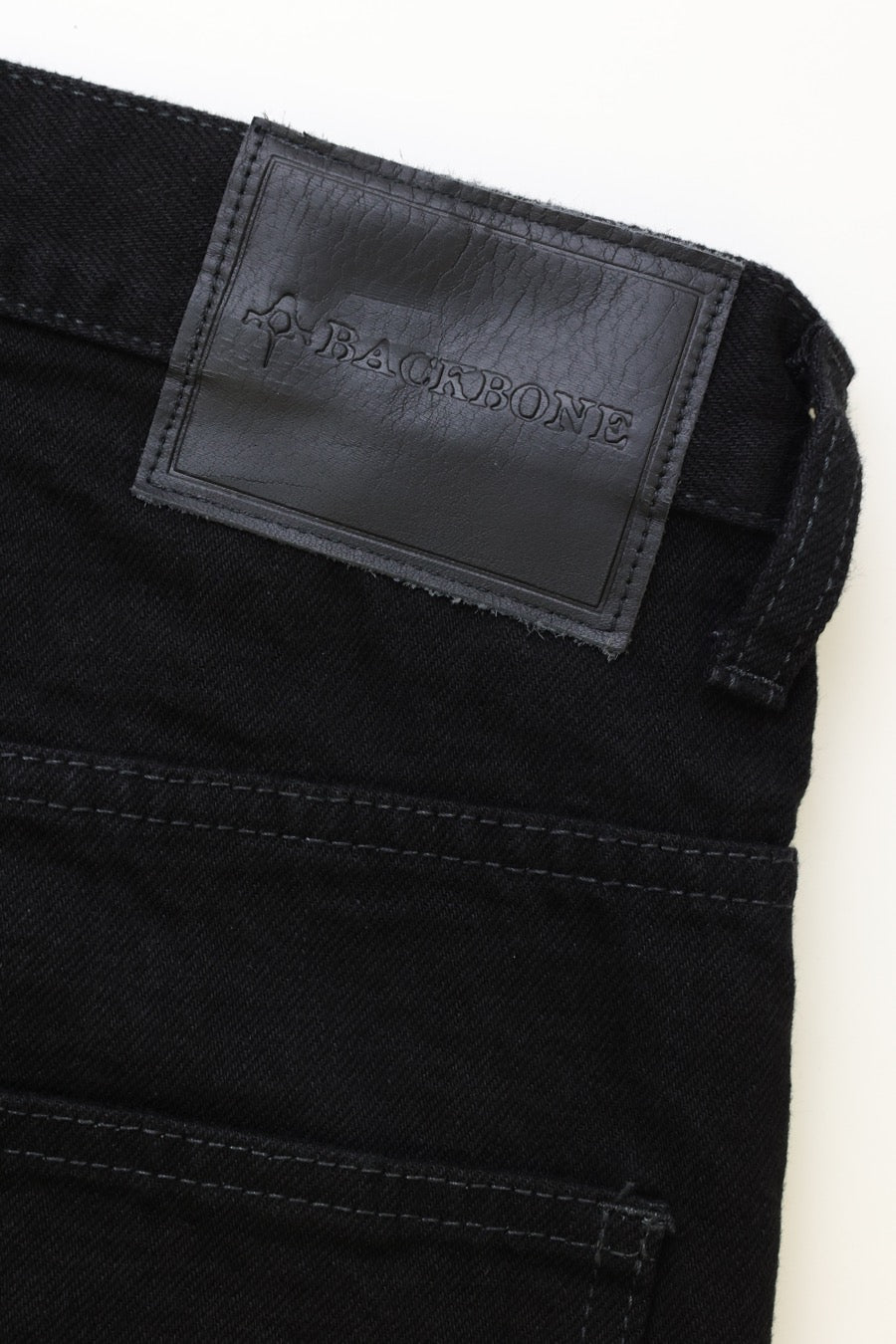 BLACK DENIM STRAIGHT PANTS