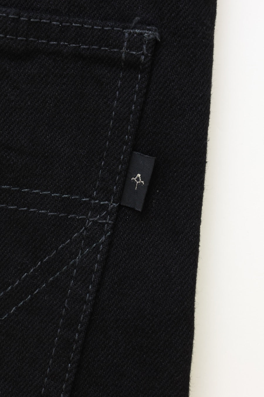 BLACK DENIM STRAIGHT PANTS