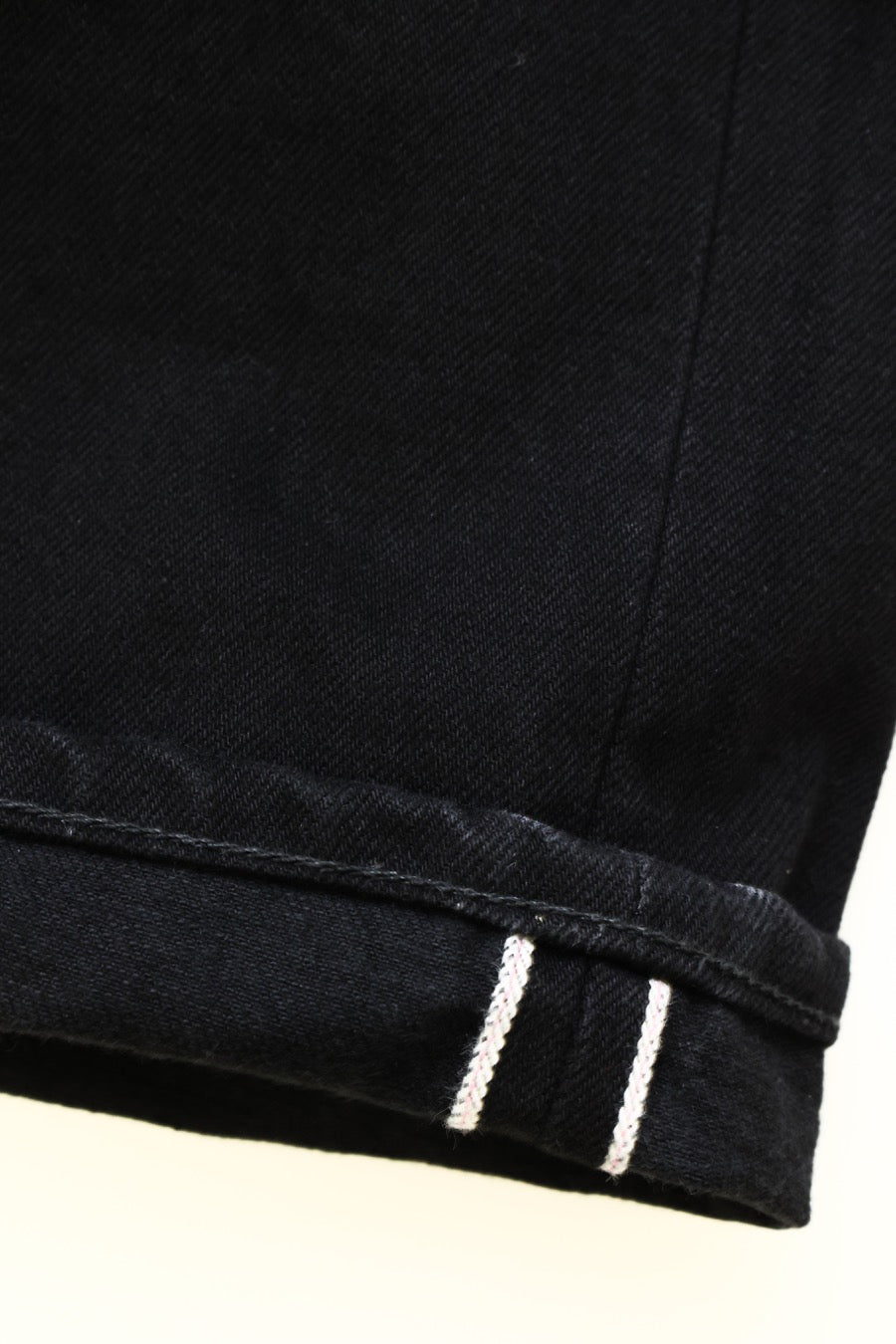 BLACK DENIM STRAIGHT PANTS