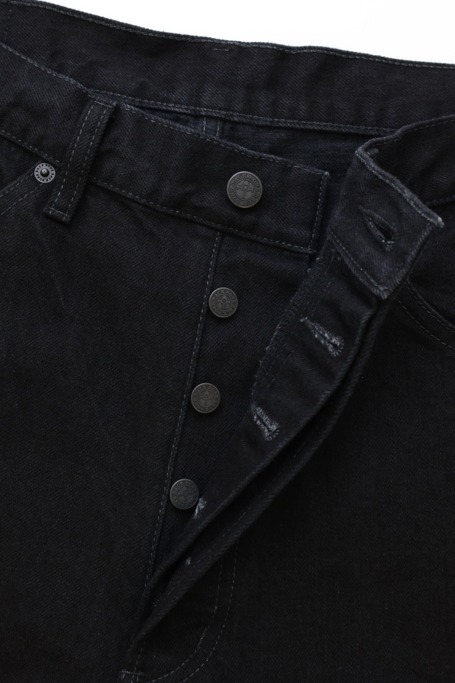 BLACK DENIM WIDE PANTS