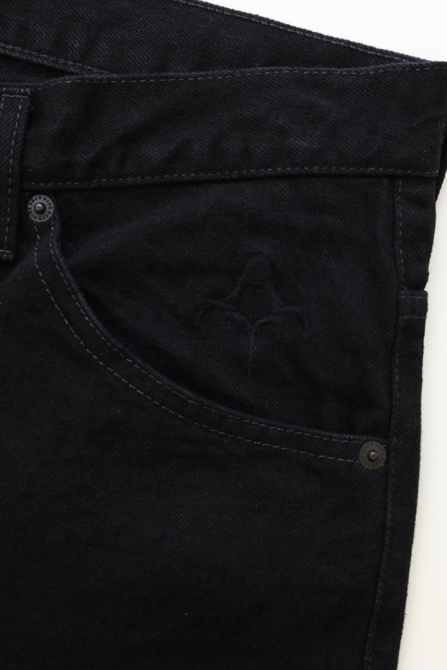 BLACK DENIM WIDE PANTS