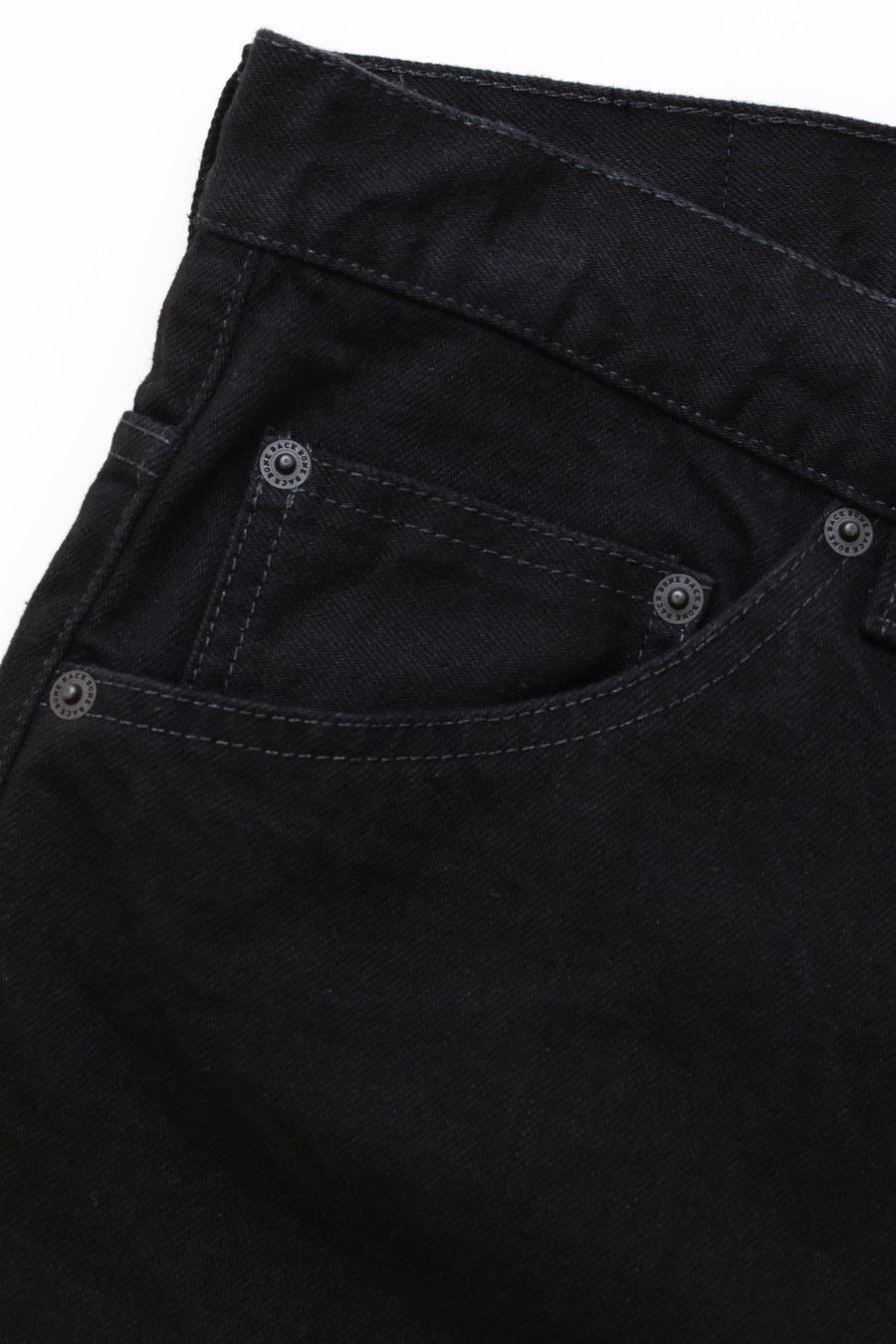 BLACK DENIM WIDE PANTS