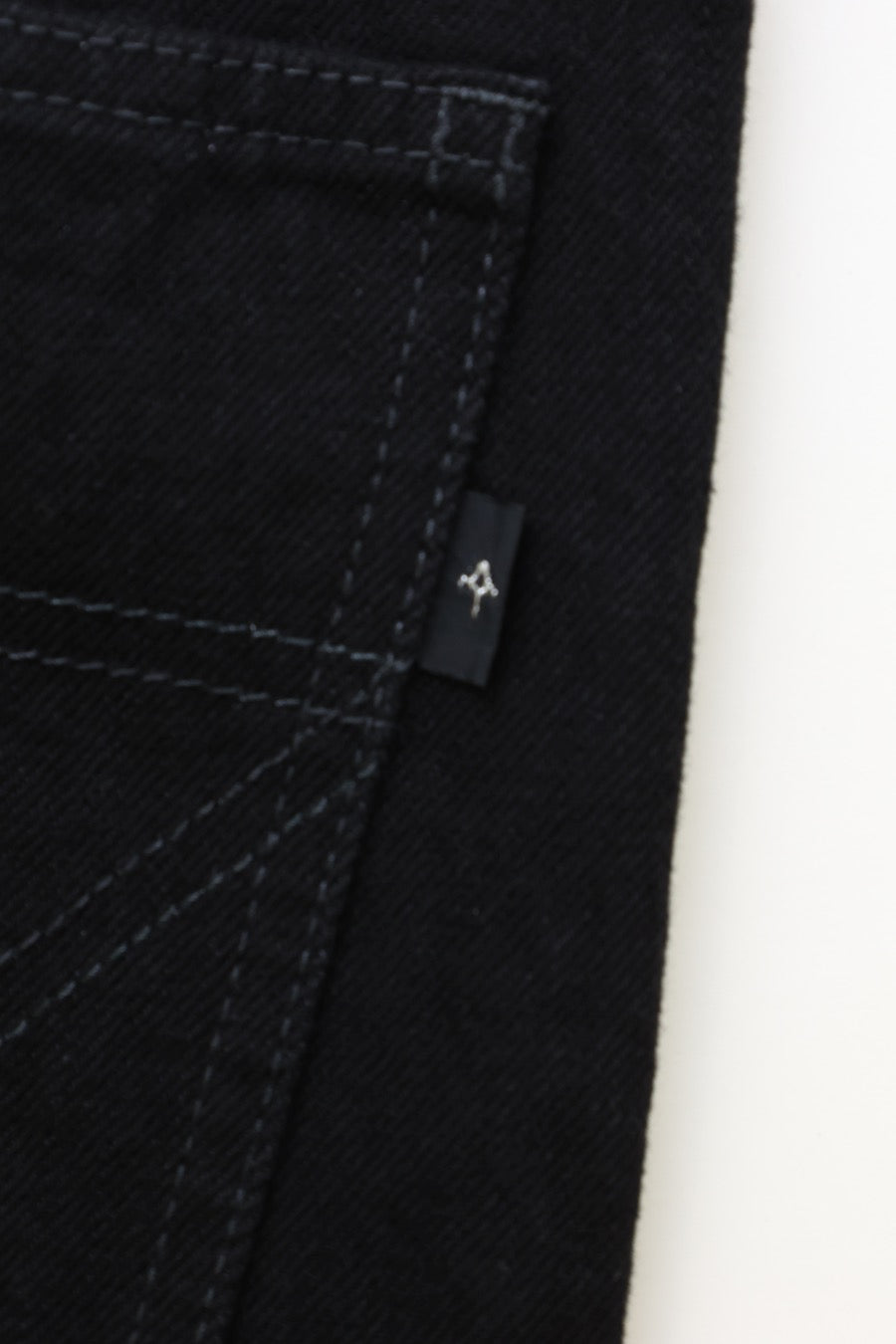 BLACK DENIM WIDE PANTS