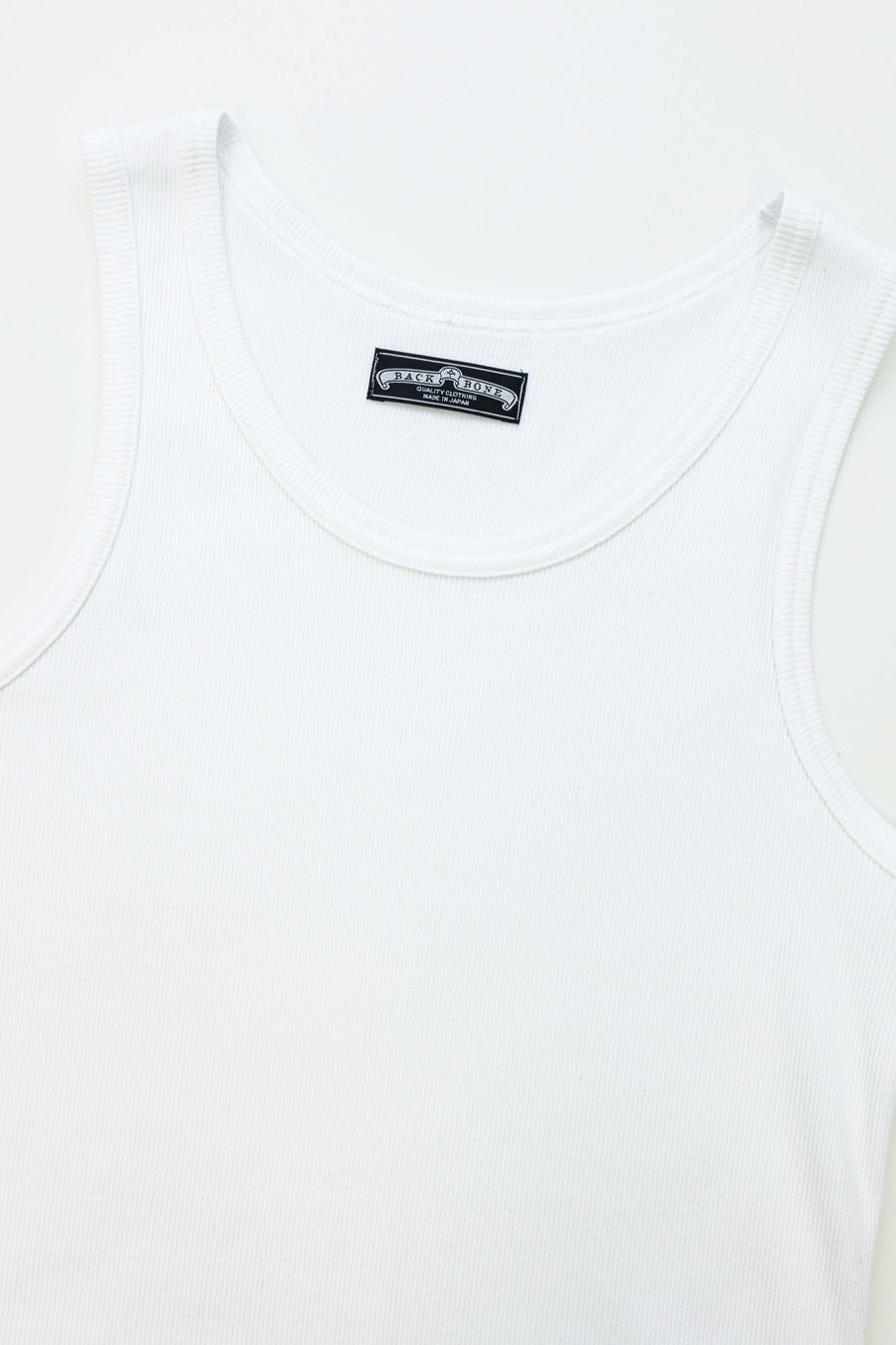 GIZA COTTON FRAISE STITCH TANK TOP WHITE