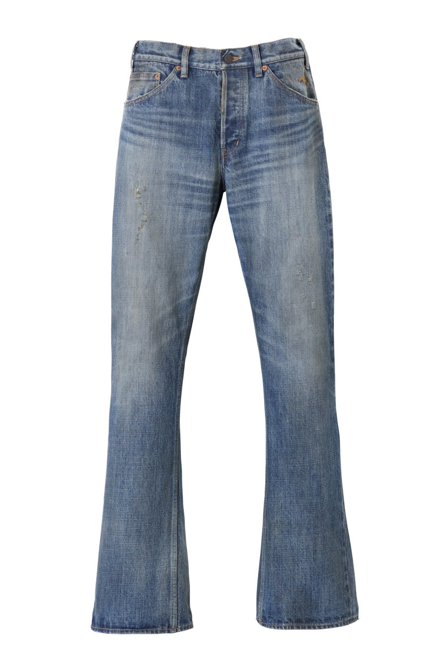 FADED INDIGO DENIM FLAIRE PANTS