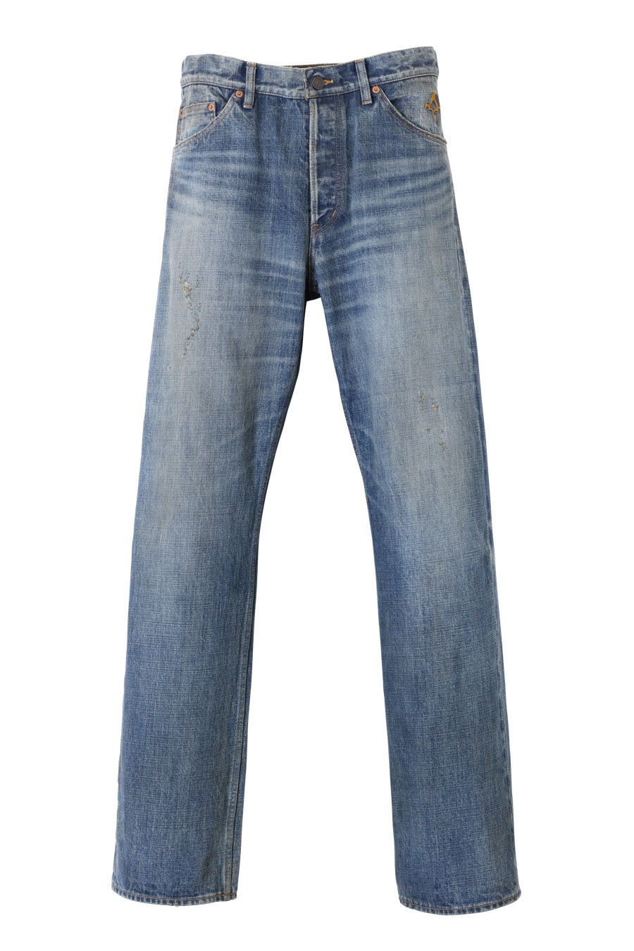 FADE INDIGO DENIM STRAIGHT PANTS