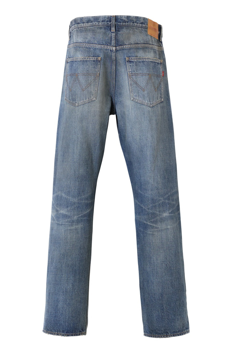 FADE INDIGO DENIM STRAIGHT PANTS