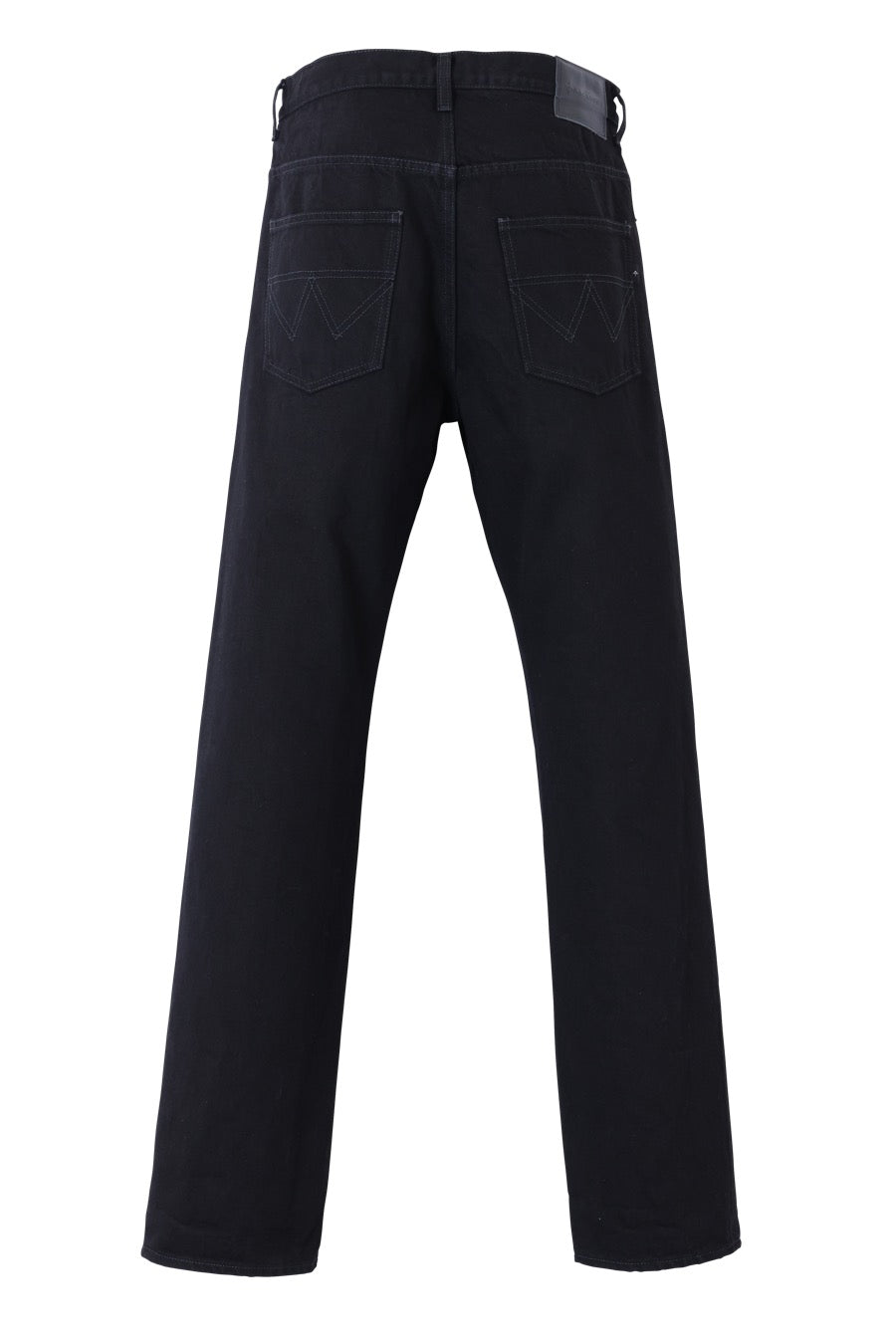 BLACK DENIM STRAIGHT PANTS