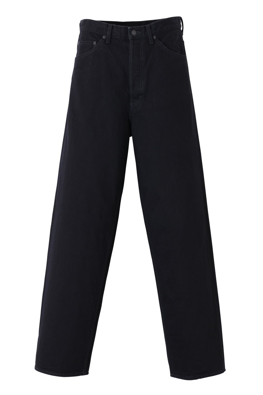 BLACK DENIM WIDE PANTS