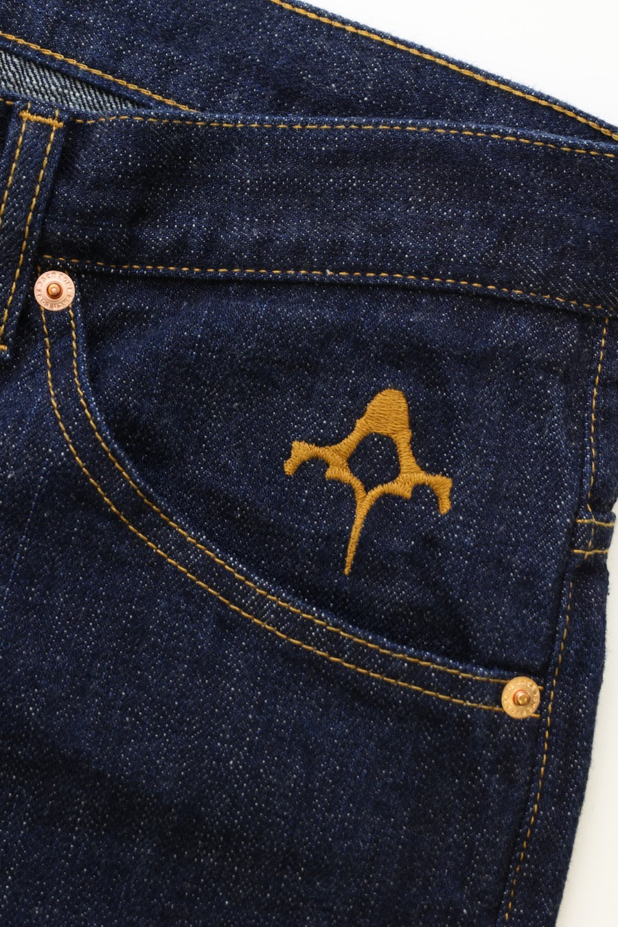 INDIGO DENIM STRAIGHT PANTS