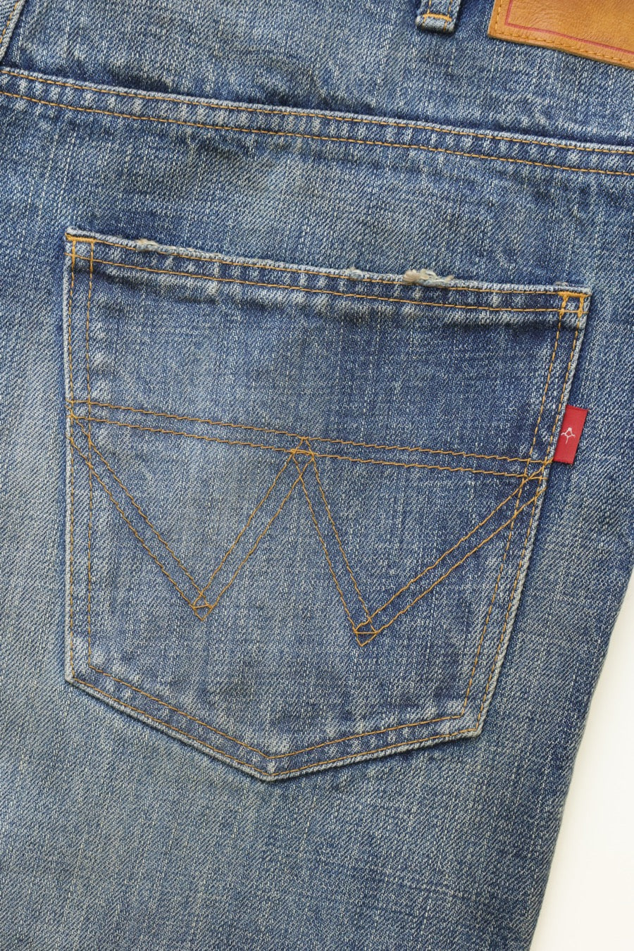 FADED INDIGO DENIM FLAIRE PANTS