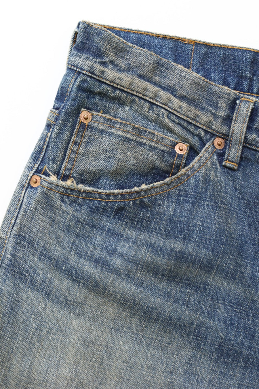 FADED INDIGO WIDE DENIM PANTS