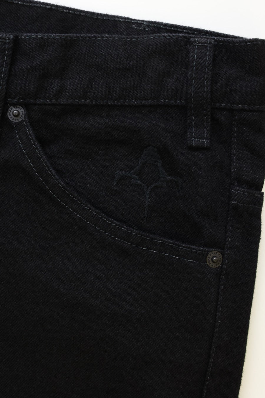 BLACK DENIM FLAIRE PANTS