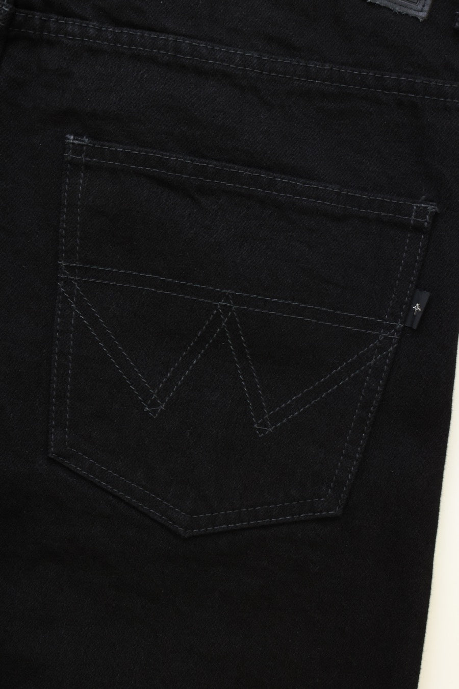 BLACK DENIM STRAIGHT PANTS
