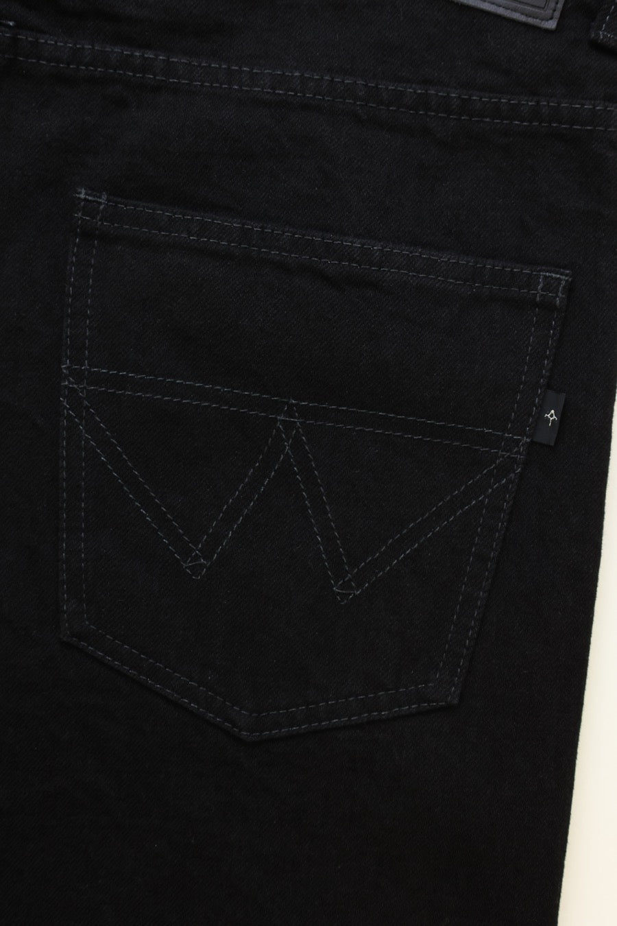 BLACK DENIM WIDE PANTS