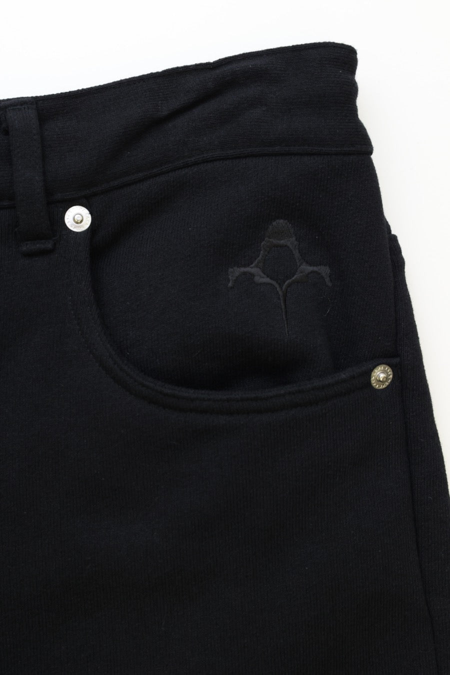 HEAVY COTTON 5-POCKET SWEAT PANTS BLACK