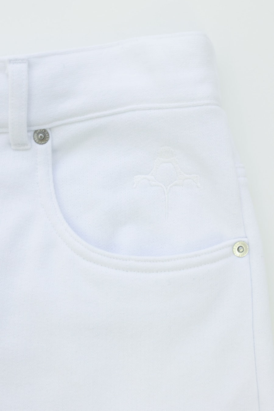 HEAVY COTTON 5-POCKET SWEAT PANTS WHITE