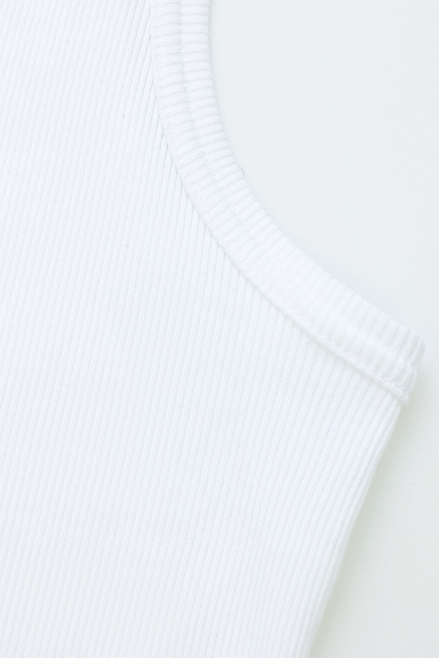 GIZA COTTON FRAISE STITCH TANK TOP WHITE